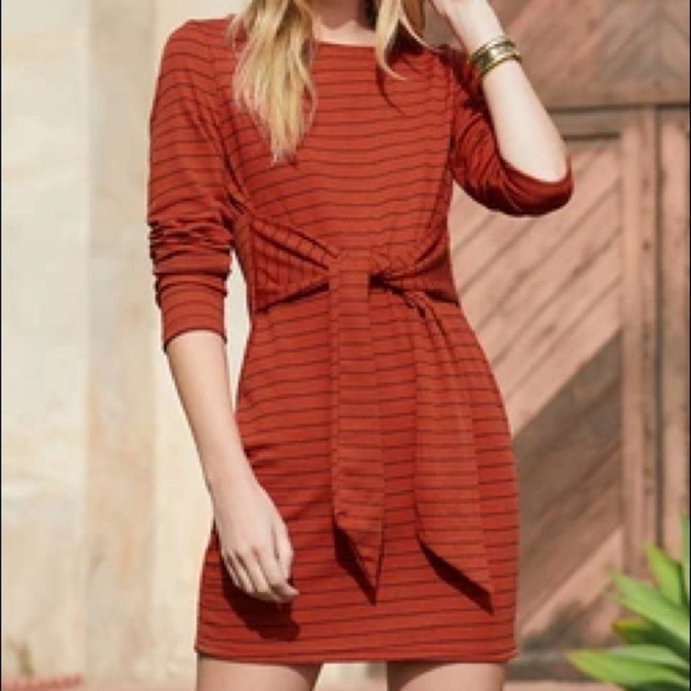 Striped long sleeve short dress